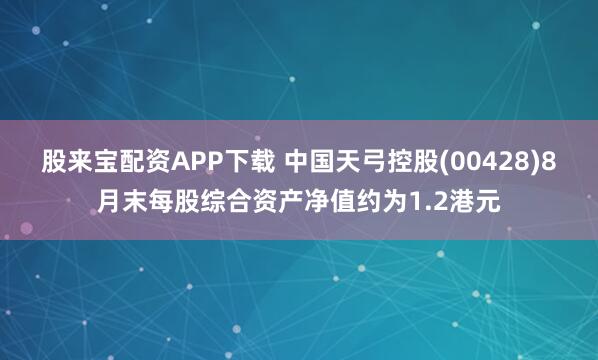 股来宝配资APP下载 中国天弓控股(00428)8月末每股综合资产净值约为1.2港元
